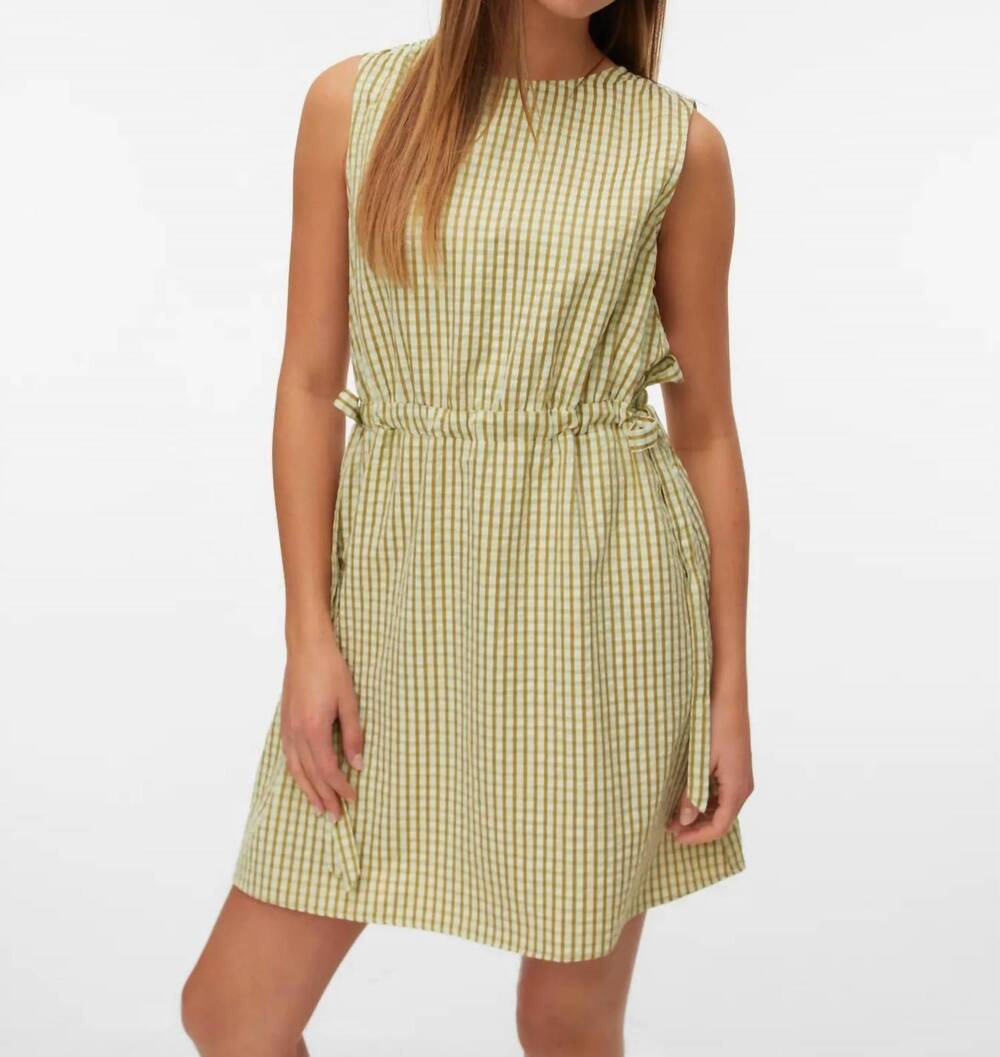 NEW VERO MODA camilla dress in green gingham incorrect